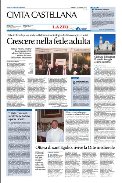Avvenire - pagina diocesana del 11/09/2022
